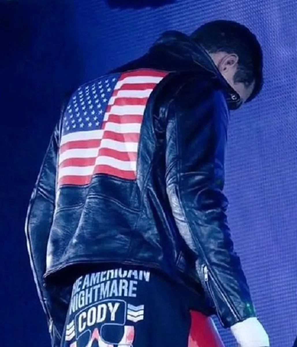 Cody Rhodes American Flag Biker Jacket