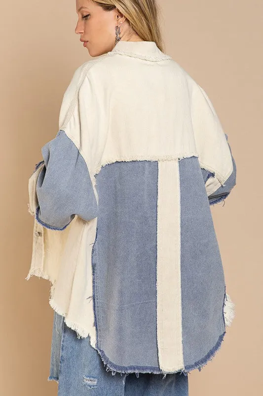 Colorblock Denim Jacket