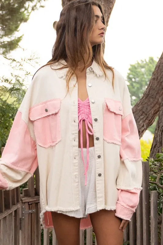Colorblock Denim Jacket