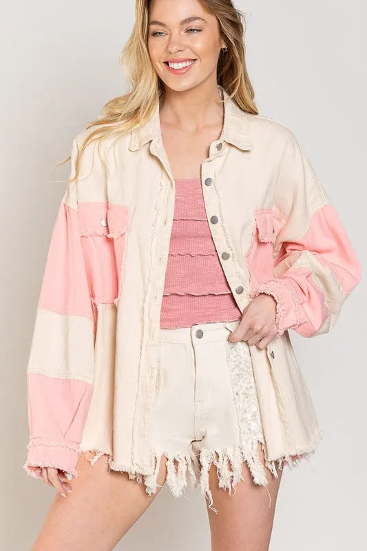 Colorblock Denim Jacket