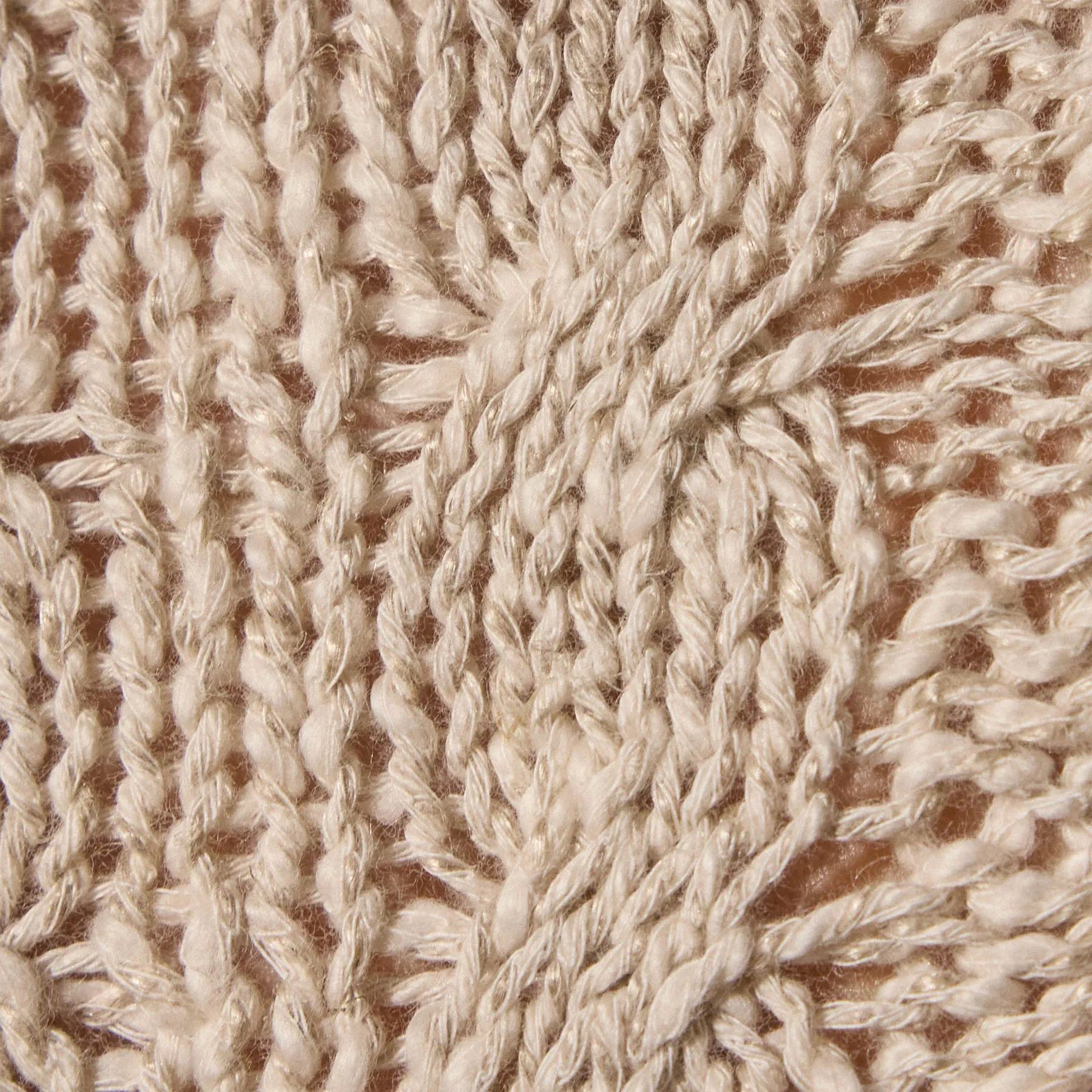Cotton Linen Chunky Cable Knit Sweater - Natural