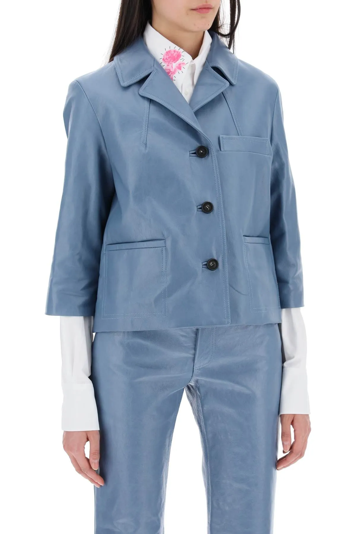 cropped leather jacket for women