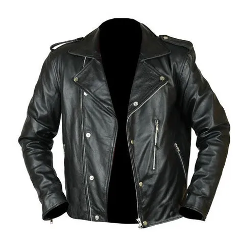 David Beckham Handmade Mens Biker Style Leather Jacket by TJS