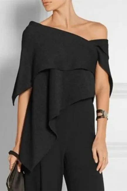 Designer Black Mother Of The Bride Dresses Chiffon Bridesmaid Jumpsuit
