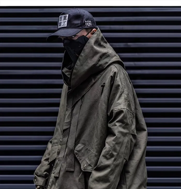 Detachable Letter Printed Mens Hooded Parkas Hip Hop Thick Padded Jackets Harajuku Ribbons Windbreaker Streetwear