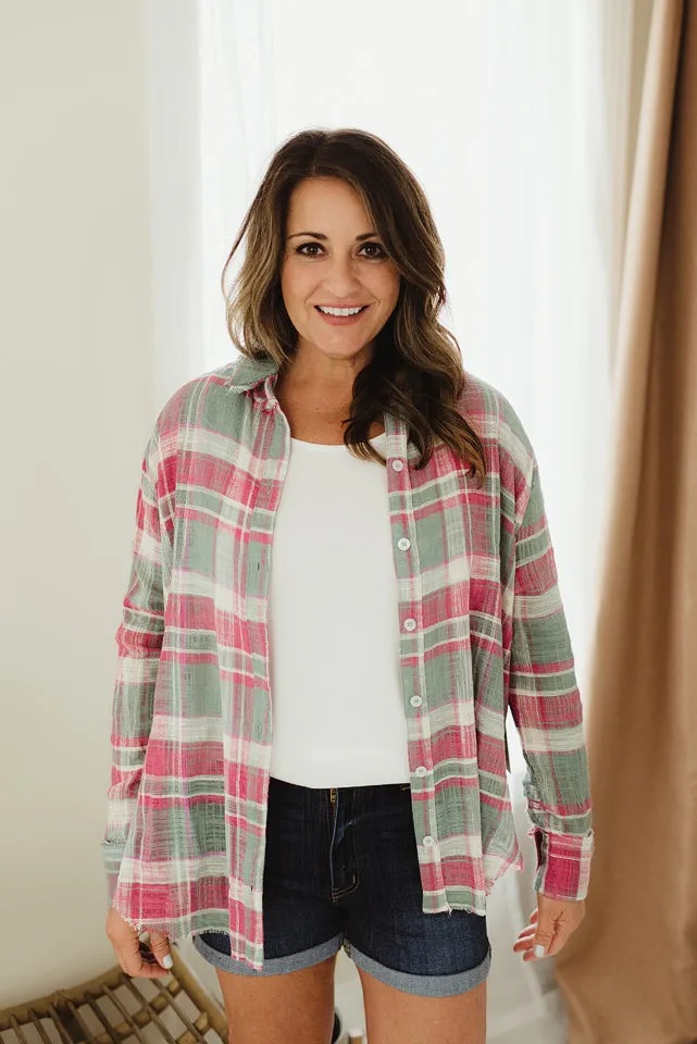 Distressed Button Down