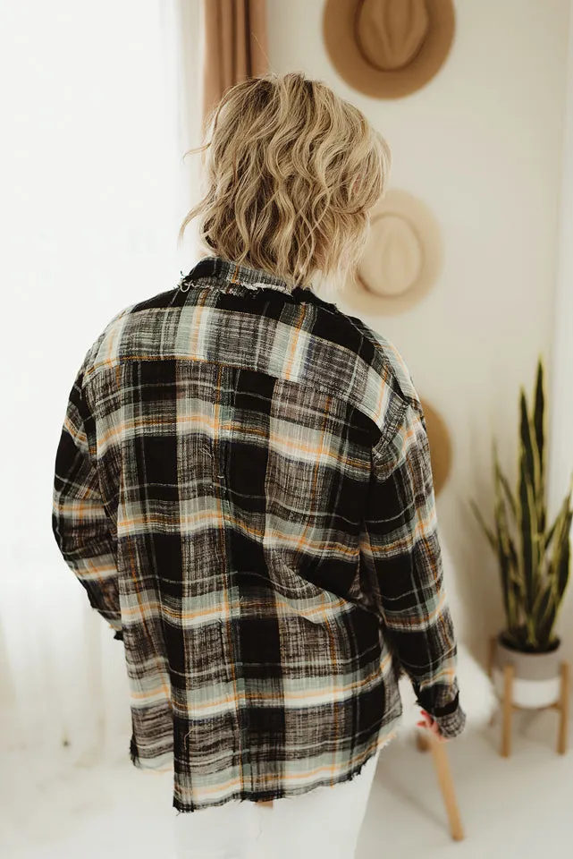 Distressed Button Down