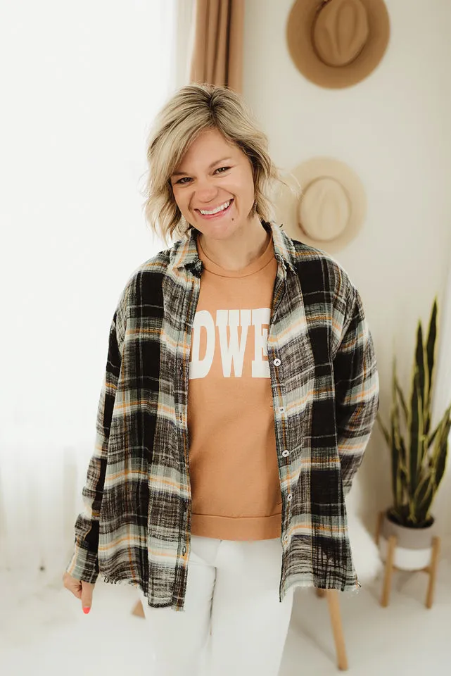 Distressed Button Down