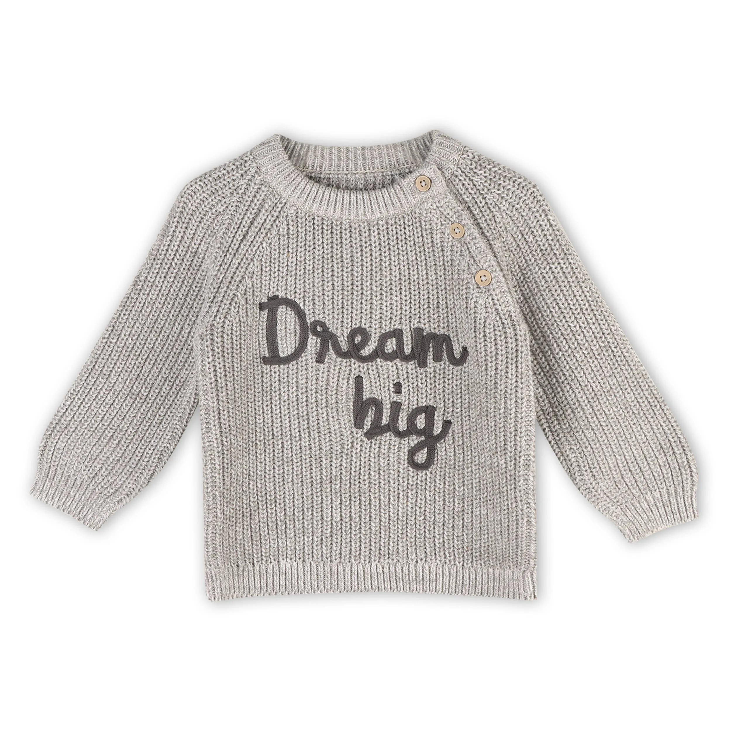 Dream Big Embroidered Chunky Knit Baby Sweater