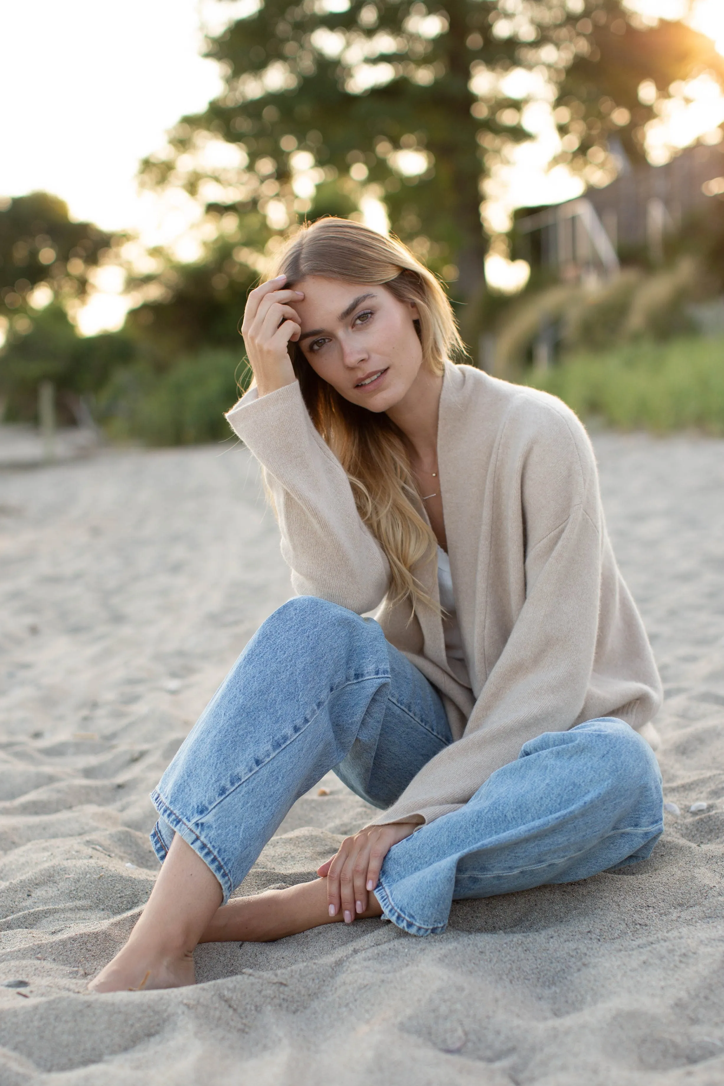 Eliza Cashmere Wrap - Oatmeal