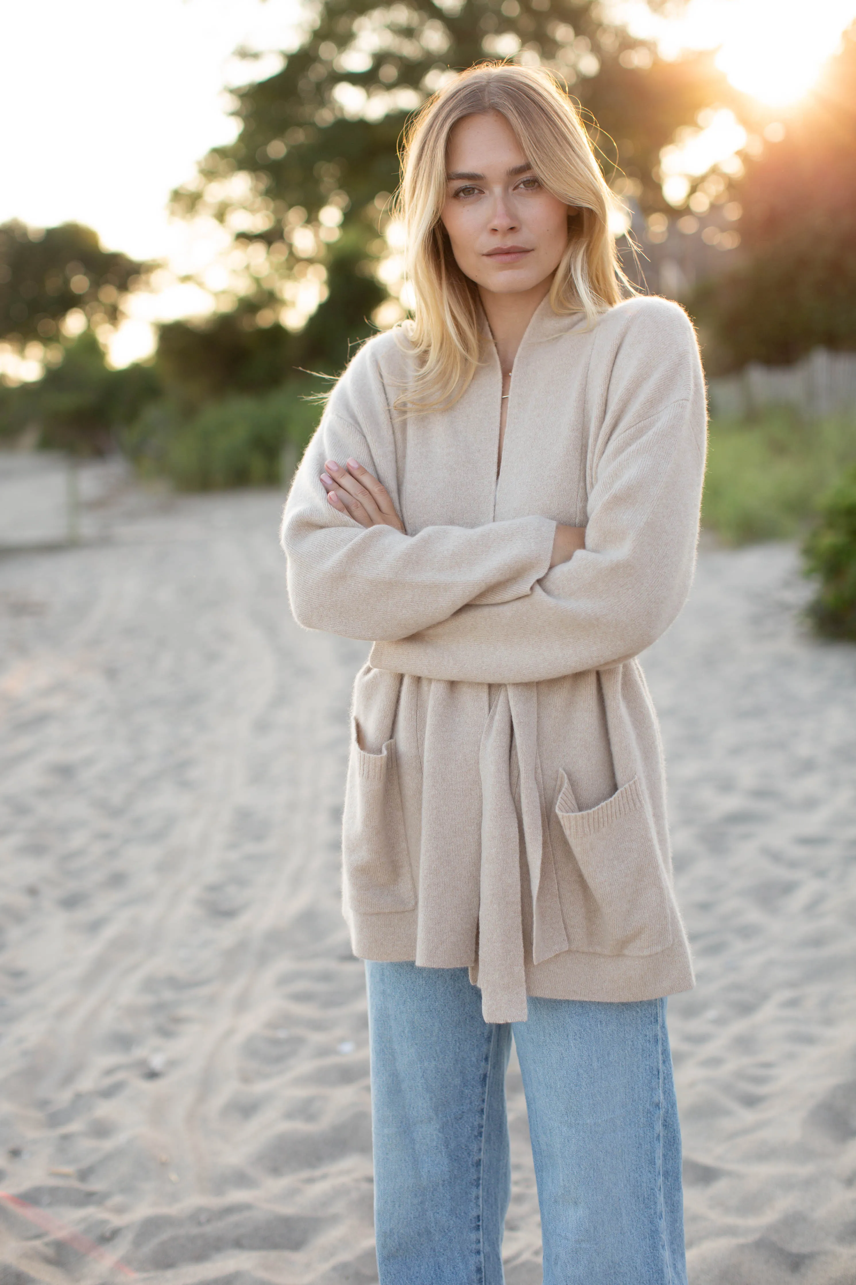 Eliza Cashmere Wrap - Oatmeal