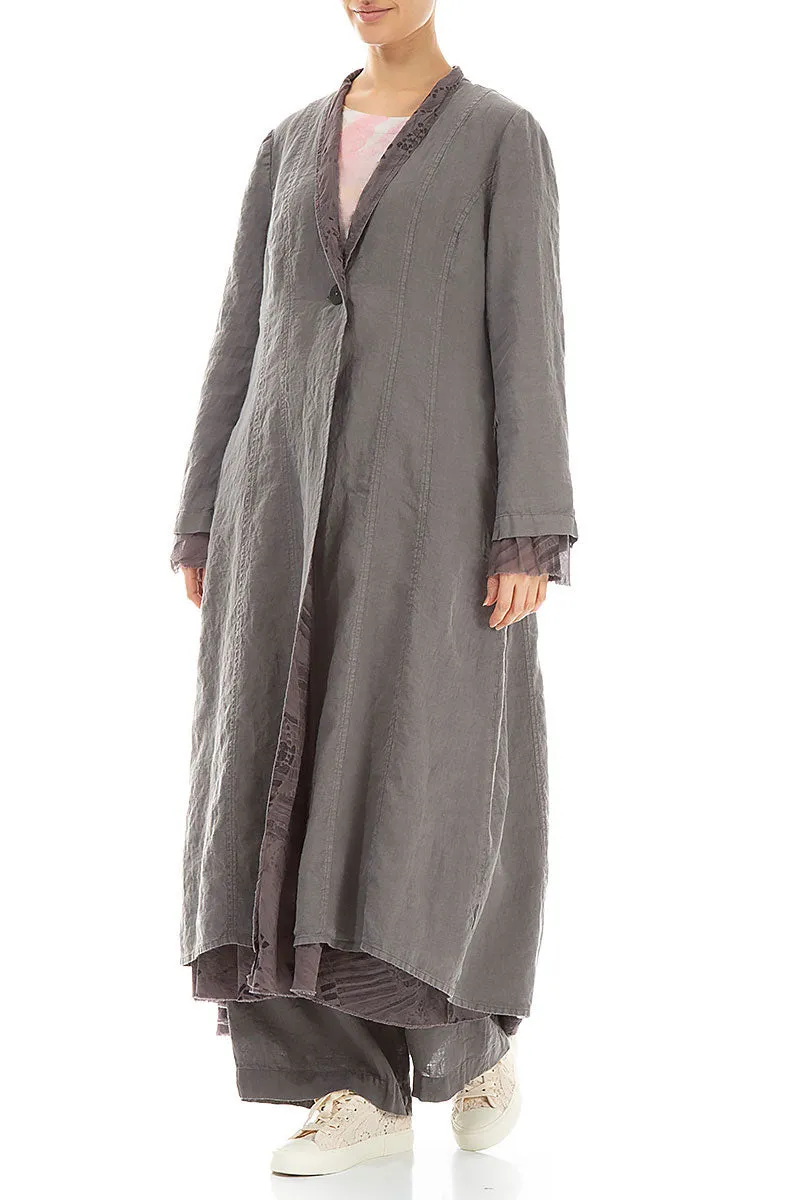 Flared Truffle Lined Linen Jacket