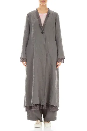 Flared Truffle Lined Linen Jacket