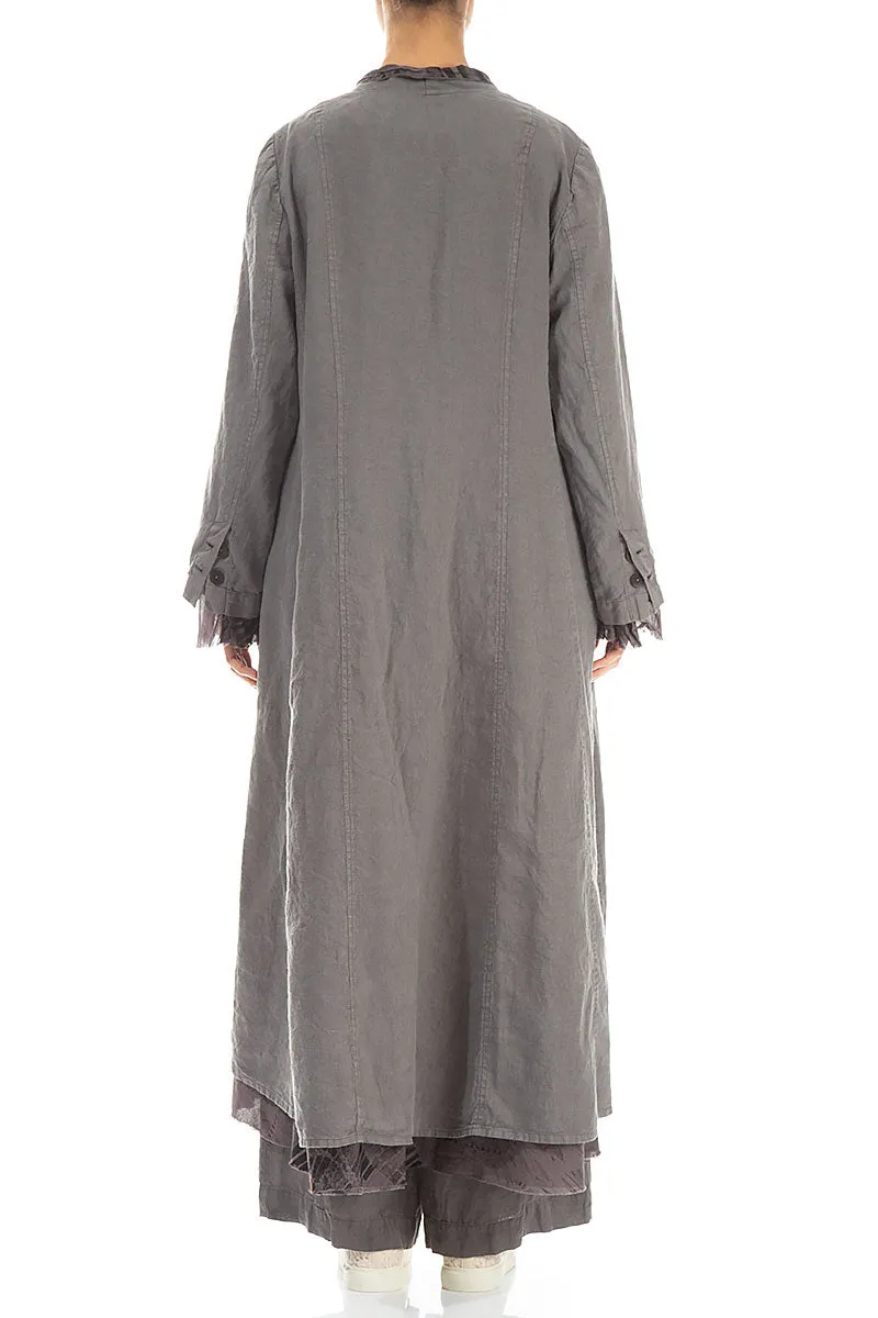 Flared Truffle Lined Linen Jacket