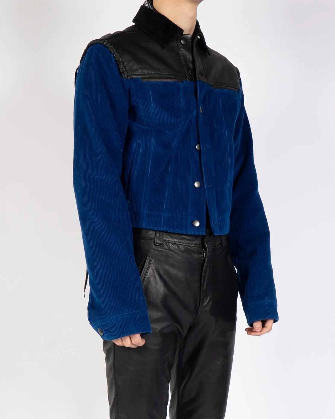 FW19 Blue Cord & Leather Jacket