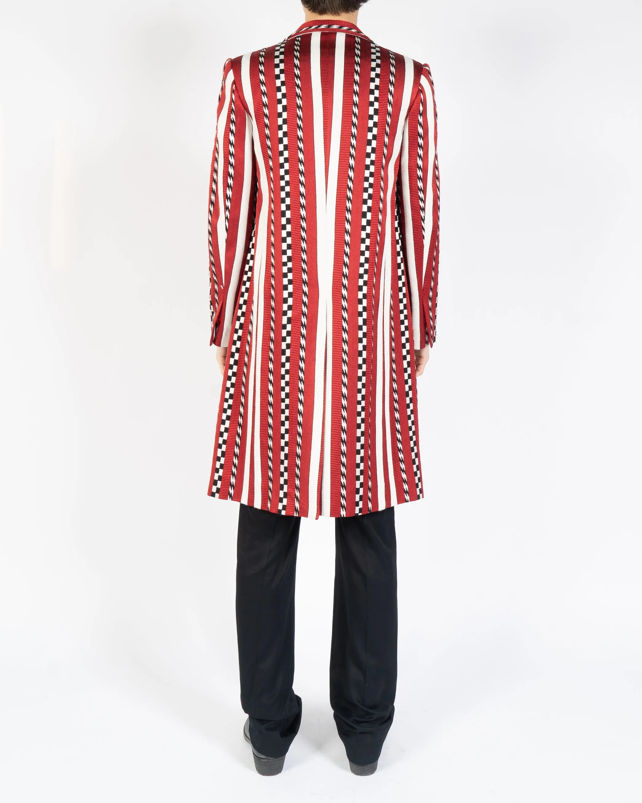 FW19 Red Jacquard Striped Coat