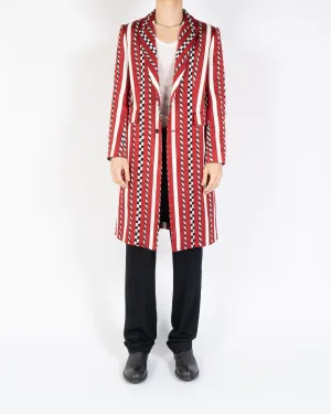 FW19 Red Jacquard Striped Coat