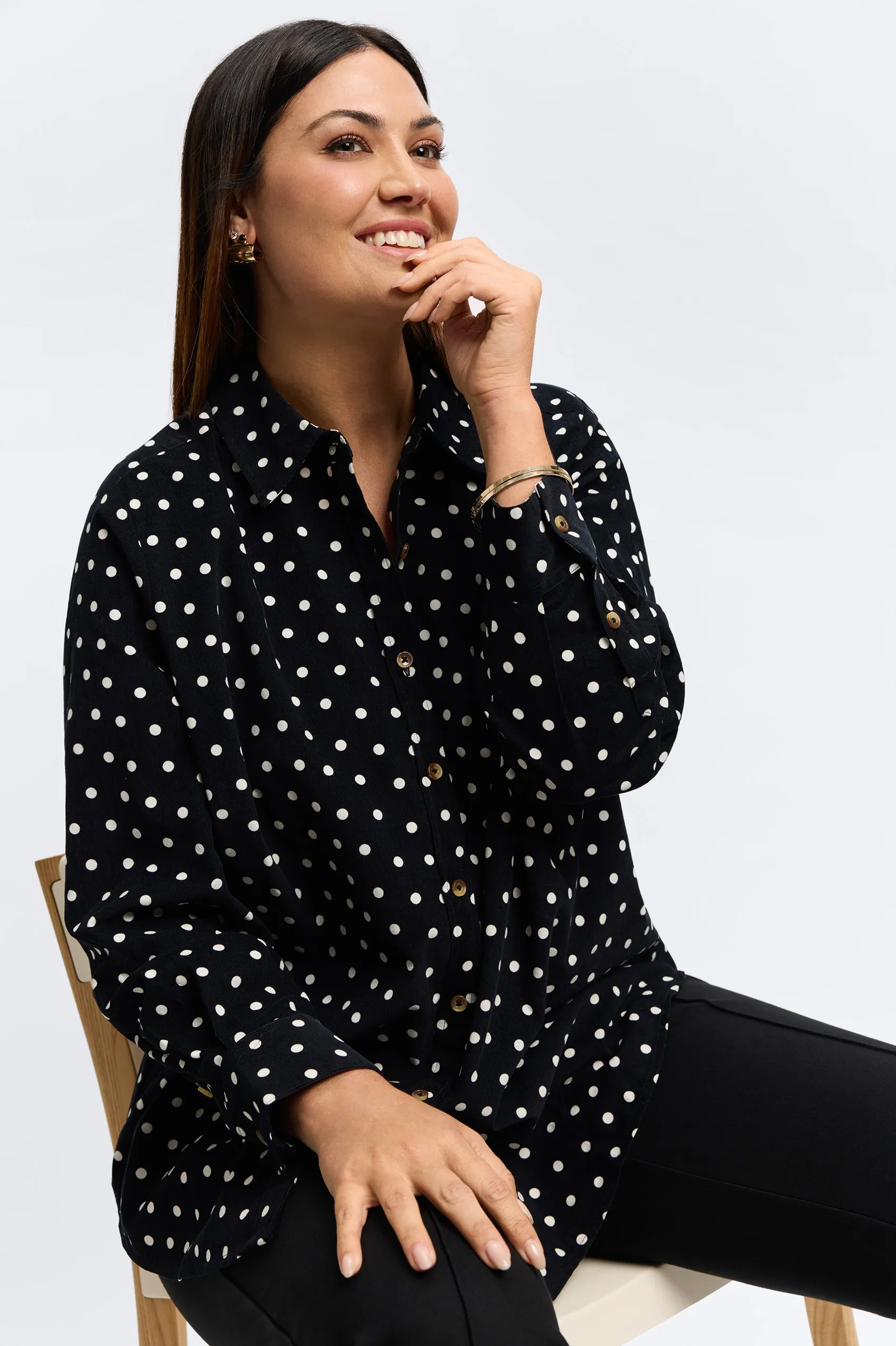 Haven Plus Polka Dot Corduroy Shirt