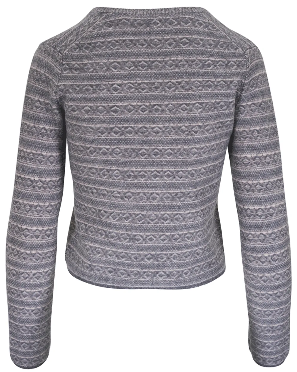 Heather Grey Fair Isle V Neck