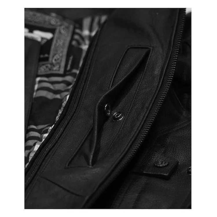 Highway 21 Gunner Men's Black Leather Jacket with Armor