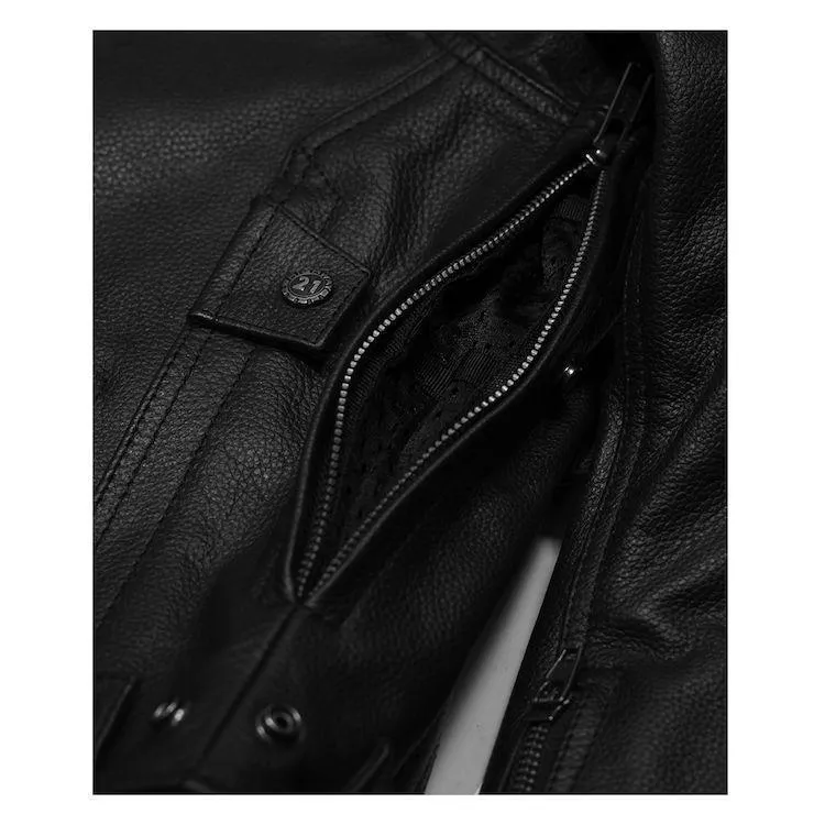 Highway 21 Gunner Men's Black Leather Jacket with Armor