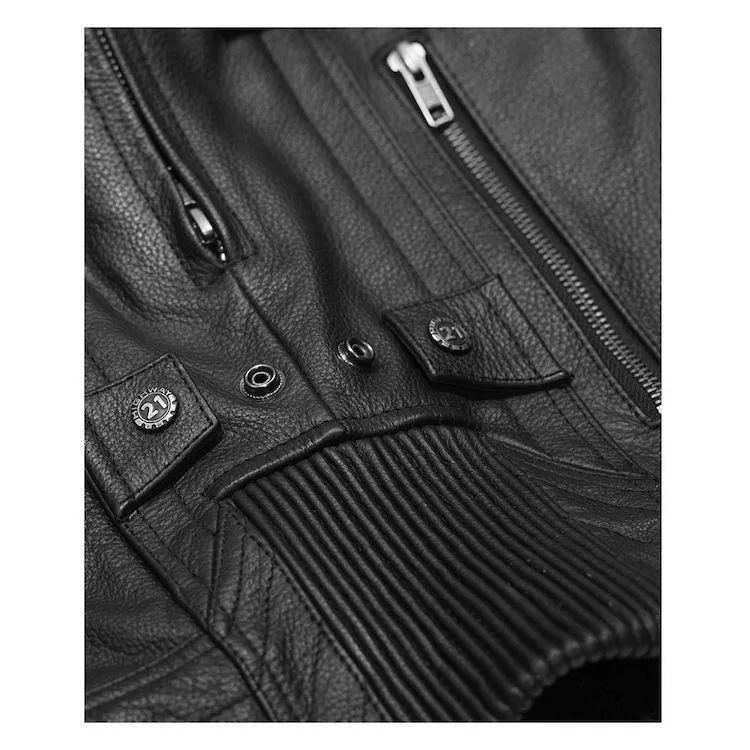 Highway 21 Gunner Men's Black Leather Jacket with Armor