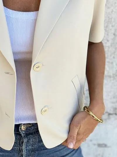 Lapel Collar Half Sleeve Blazer