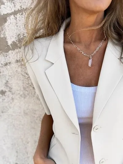Lapel Collar Half Sleeve Blazer