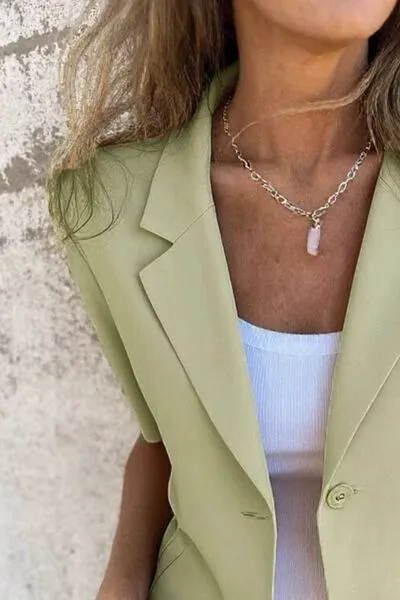 Lapel Collar Half Sleeve Blazer