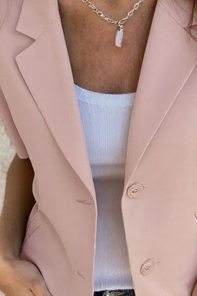 Lapel Collar Half Sleeve Blazer