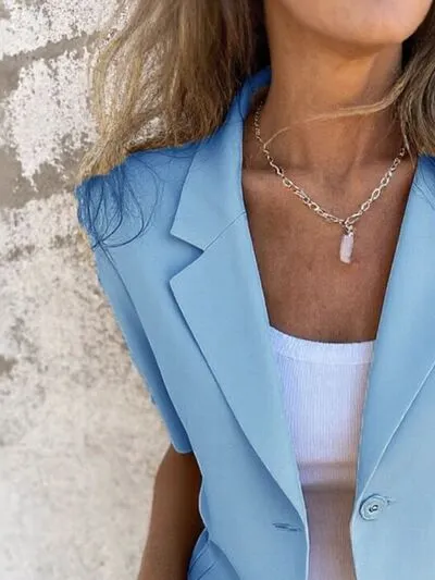 Lapel Collar Half Sleeve Blazer