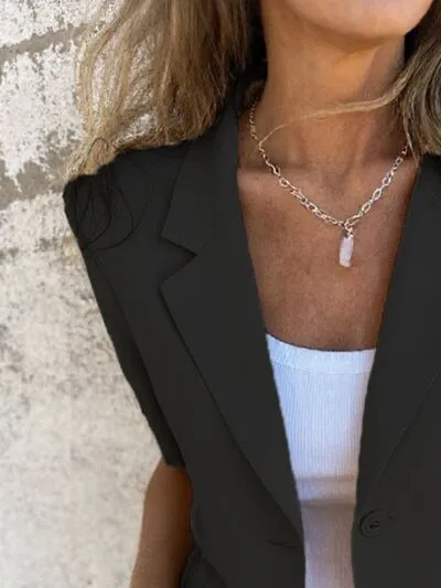 Lapel Collar Half Sleeve Blazer