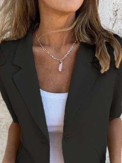 Lapel Collar Half Sleeve Blazer