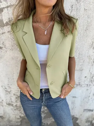 Lapel Collar Half Sleeve Blazer