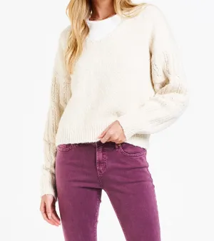 LEXI DROP SHOULDER SWEATER SHIMMER CREAM