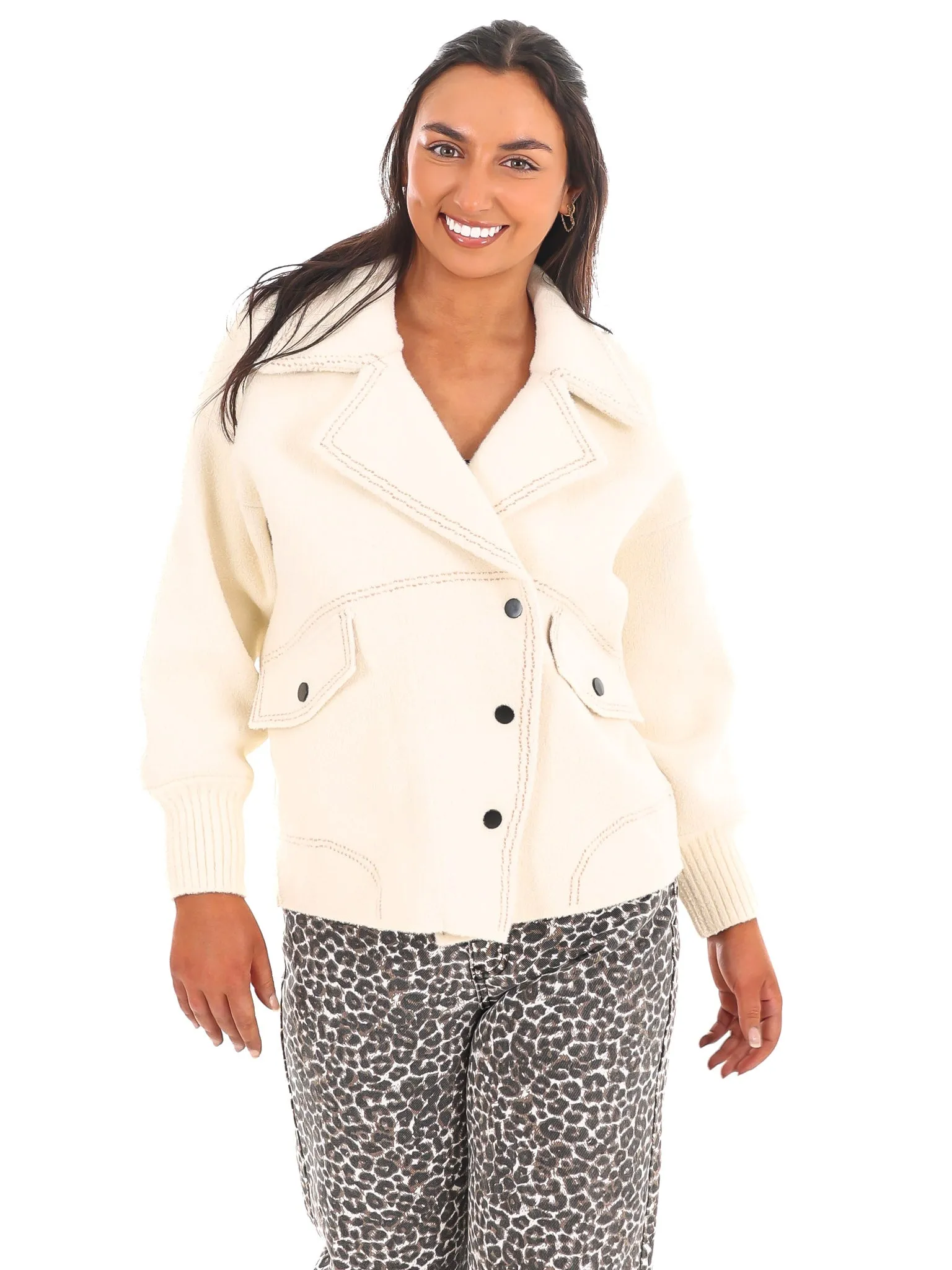 Lost in Your Love Contrast Sweater Jacket