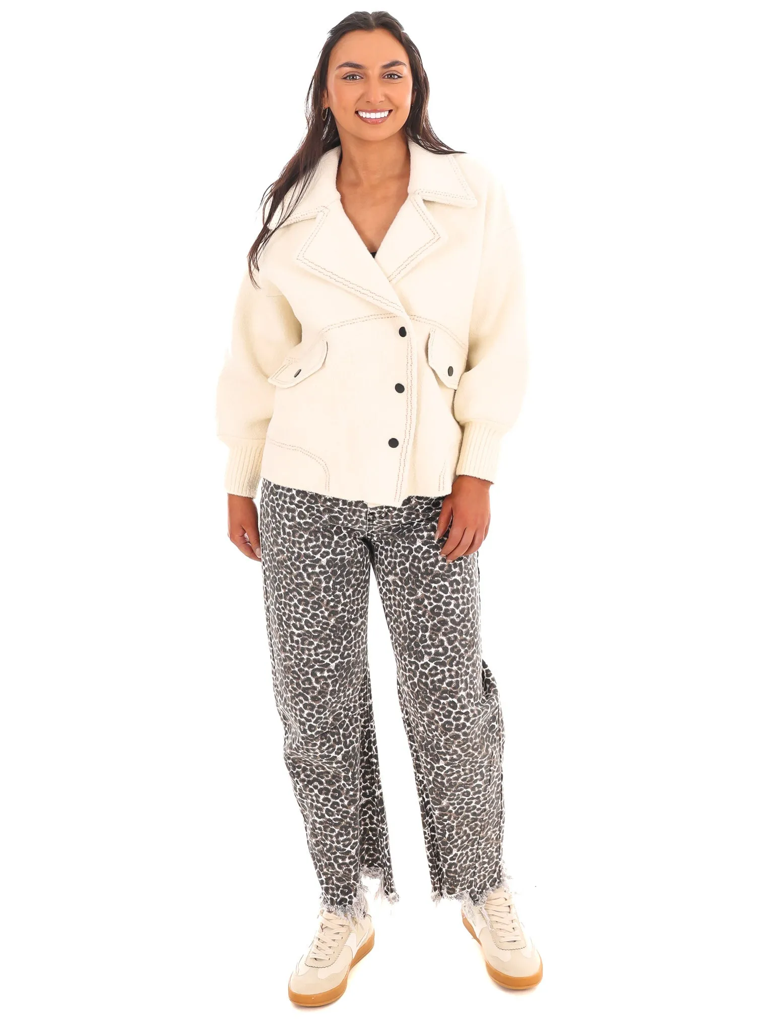 Lost in Your Love Contrast Sweater Jacket