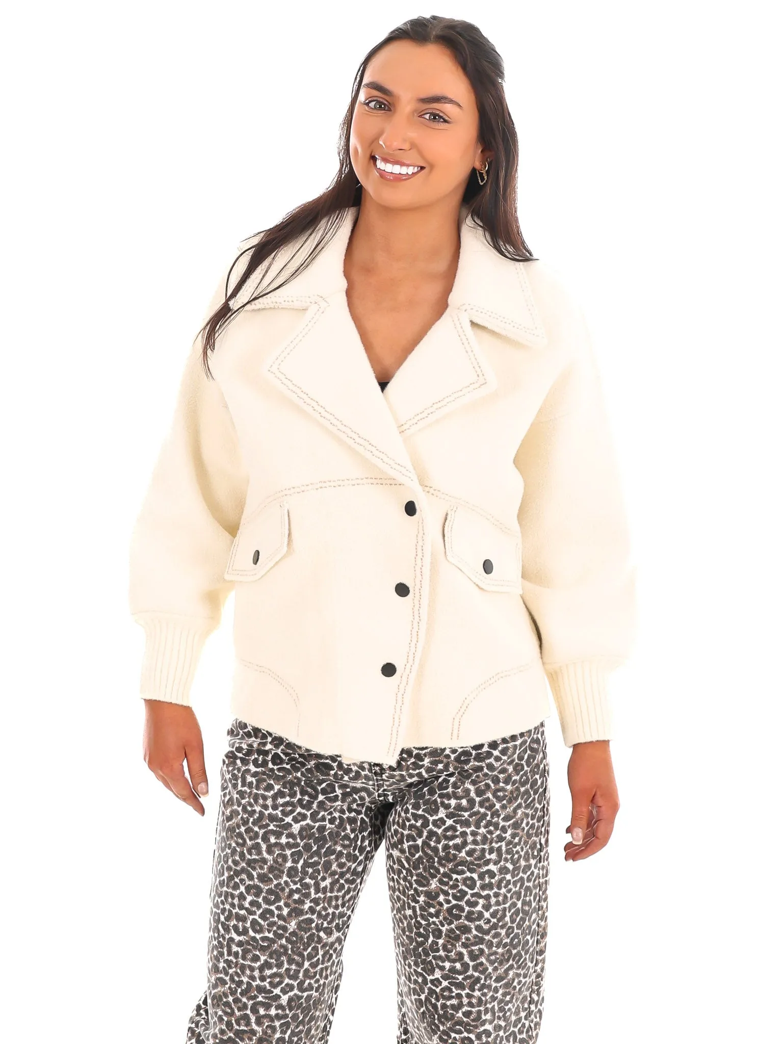 Lost in Your Love Contrast Sweater Jacket