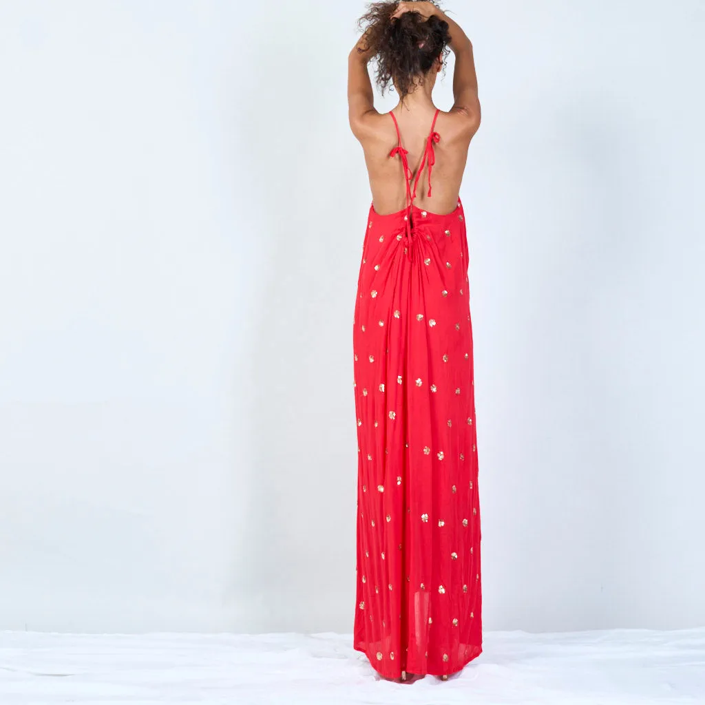 Maxi dress with delicate embellishments wholesale