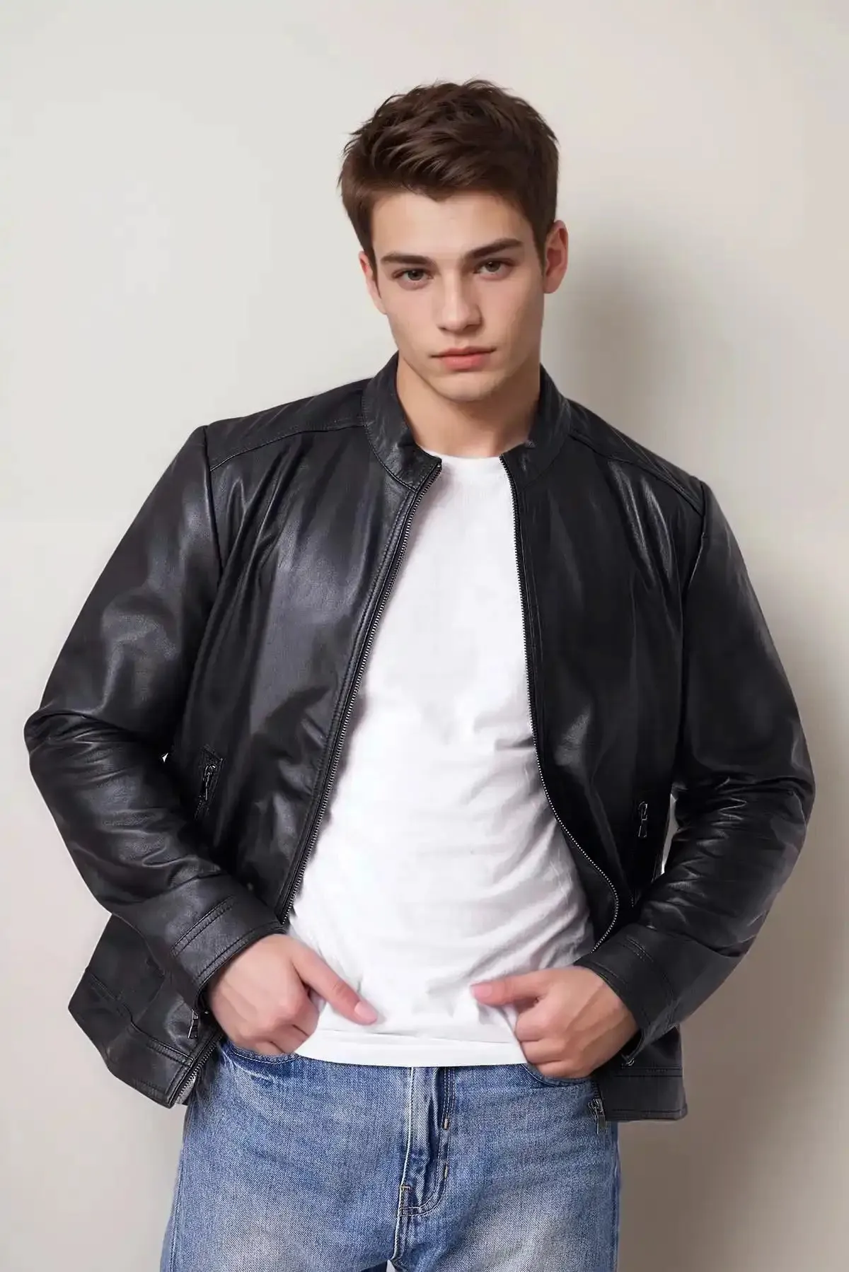 Men Club Night Classic Leather Jacket