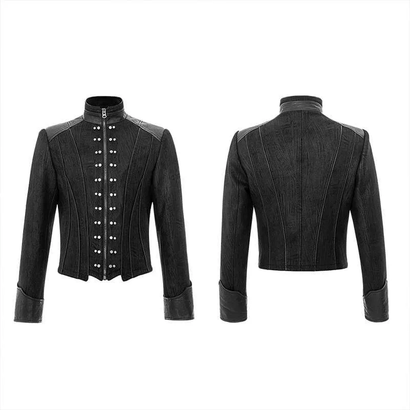 Men's Punk Metal Nail Short Coats