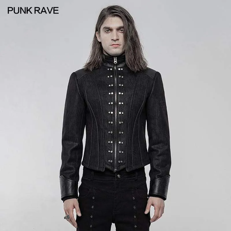 Men's Punk Metal Nail Short Coats