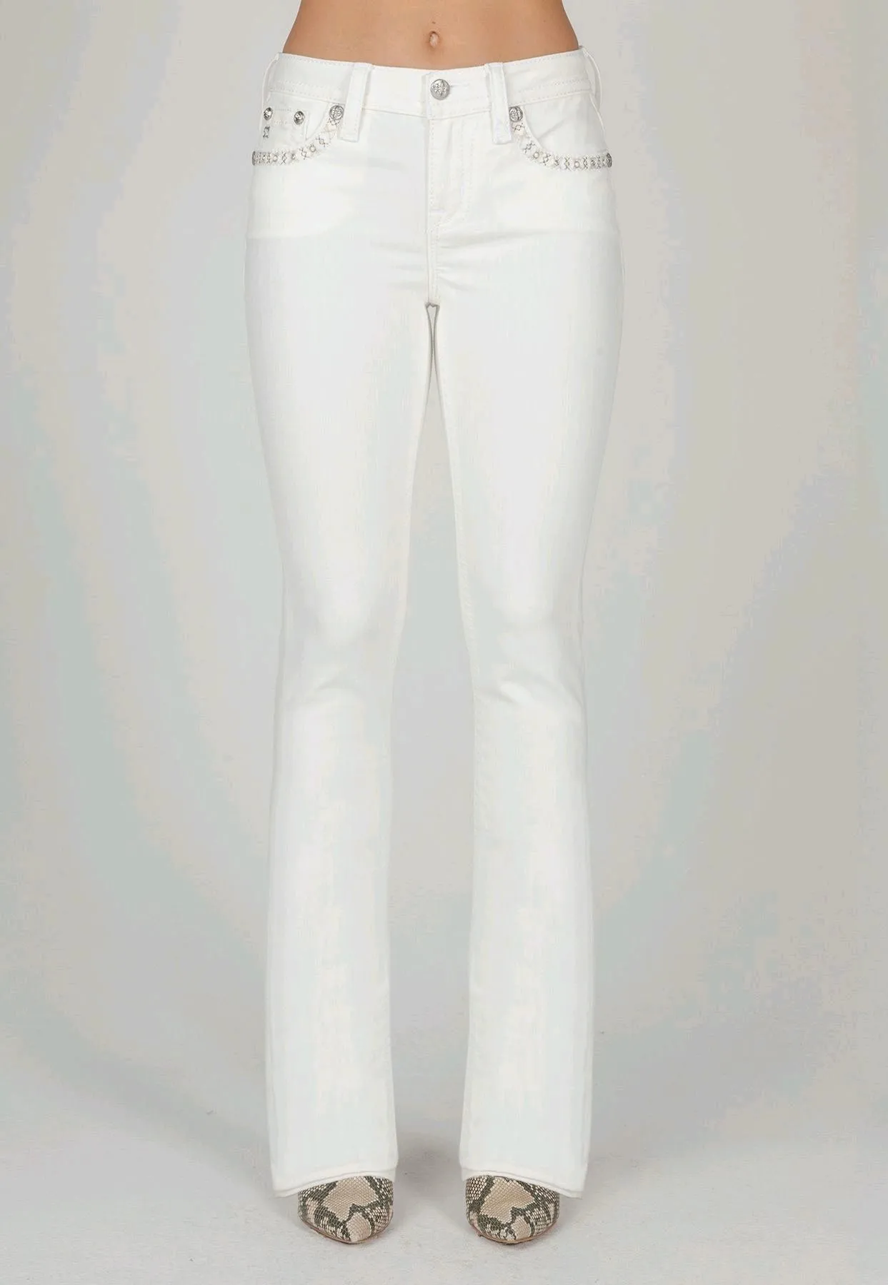 MM Mid Rise BootCut-White