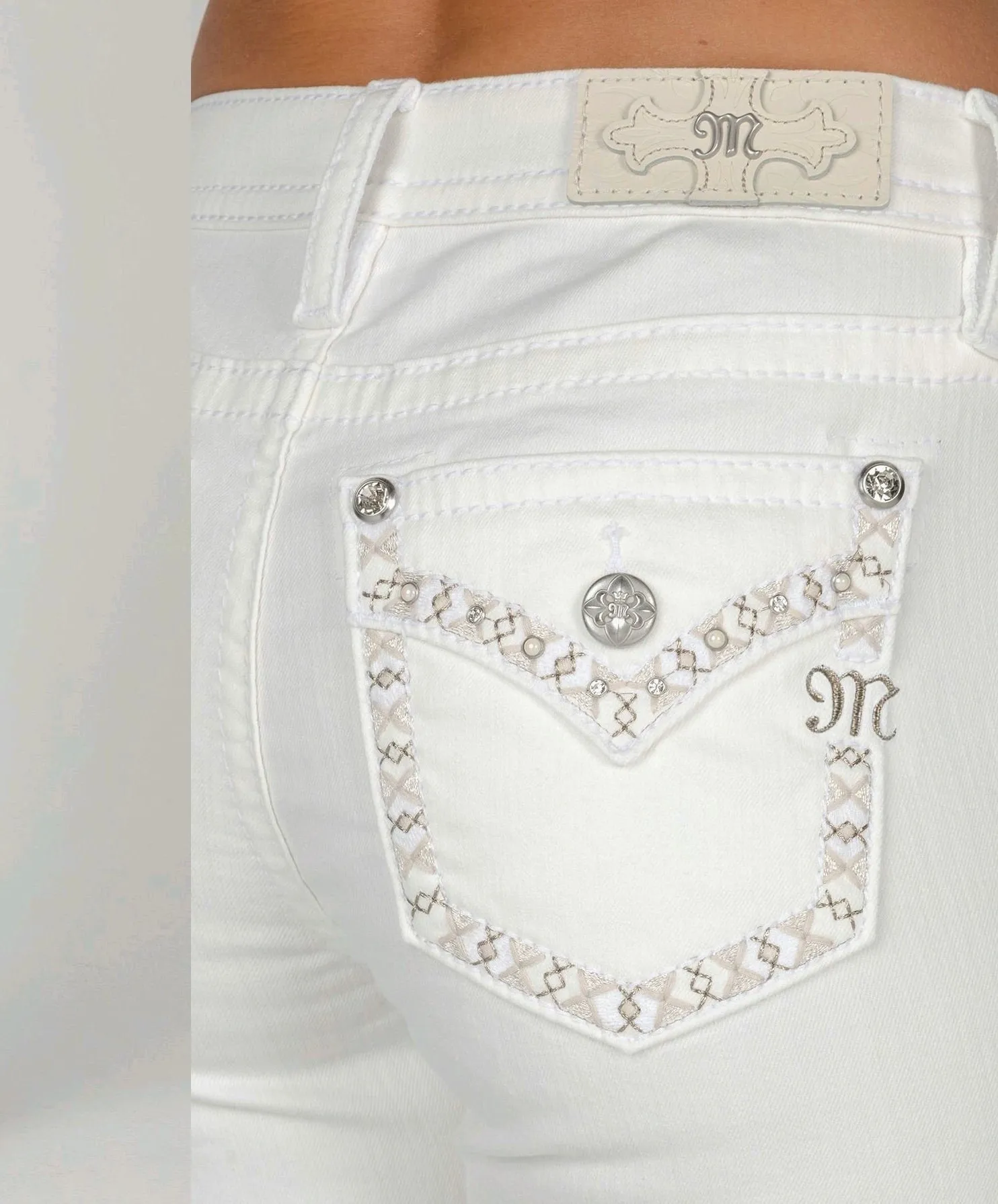 MM Mid Rise BootCut-White