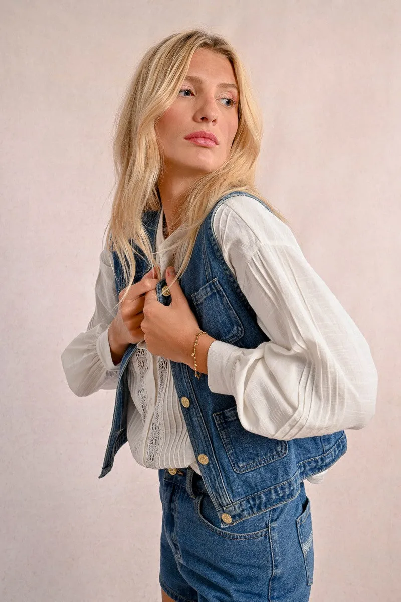 Molly Bracken Denim Gilet Jacket