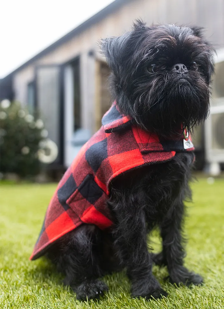 Mr Soft Top Lined Coat  |  Red & Black Check