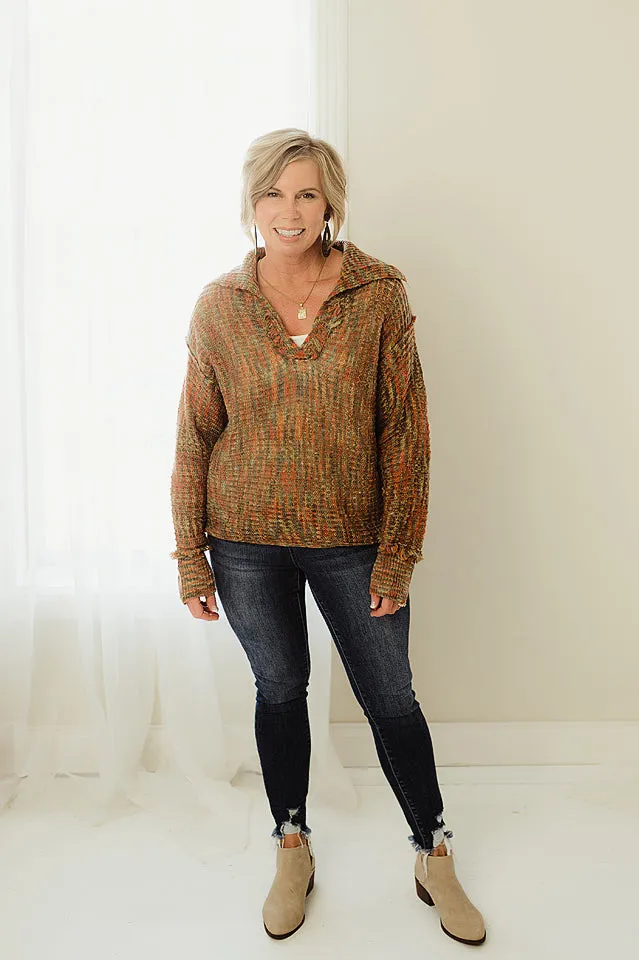 Multi Colored Loose Fit Sweater