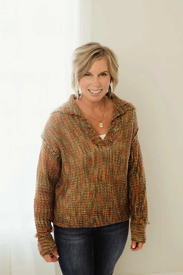 Multi Colored Loose Fit Sweater