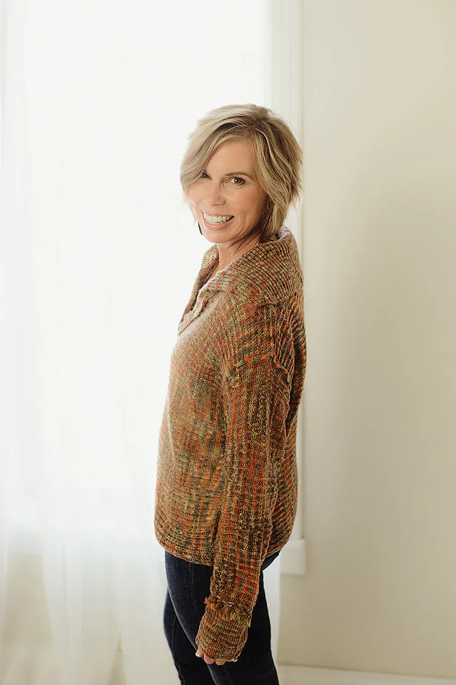 Multi Colored Loose Fit Sweater