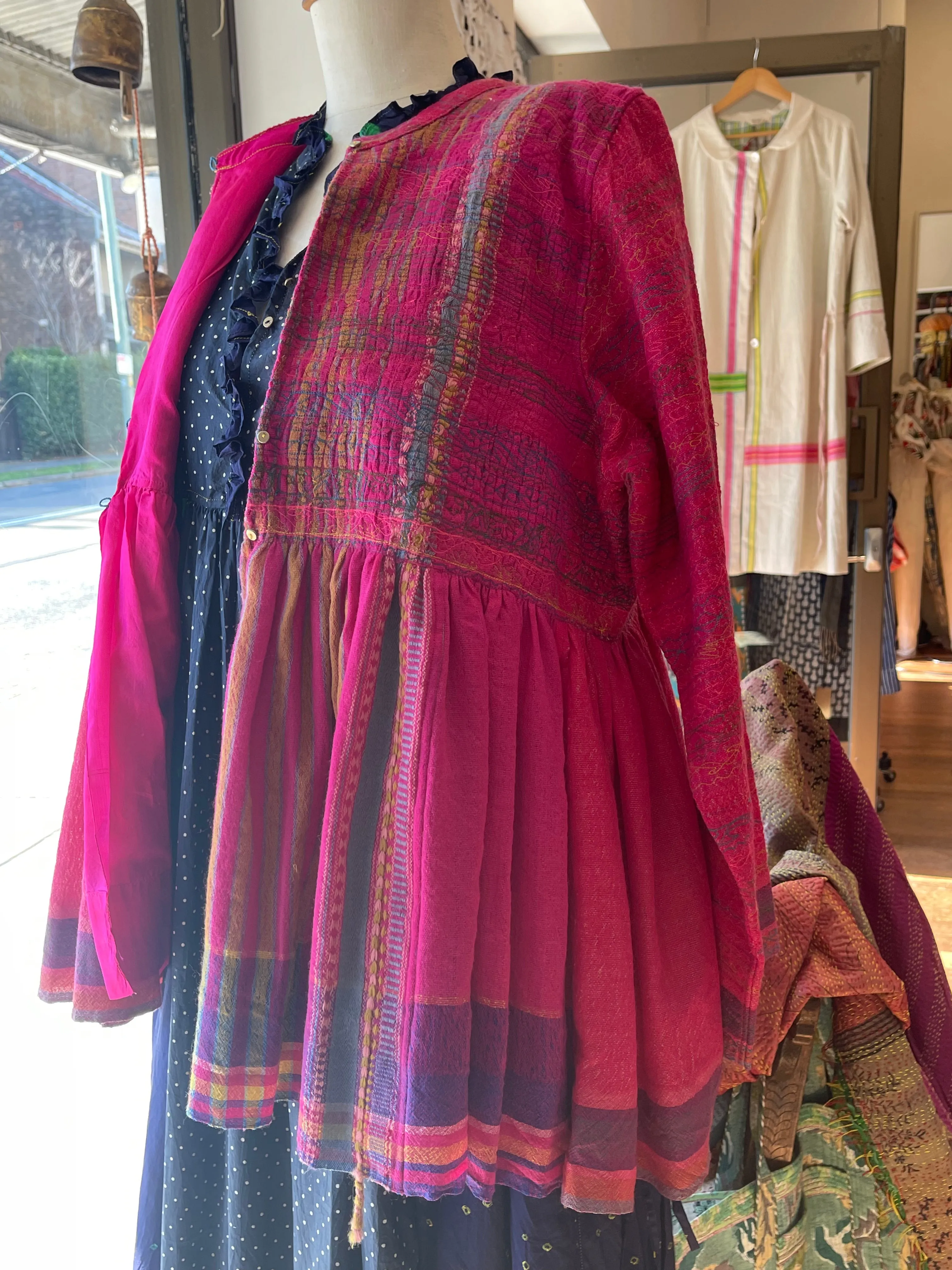 NILGIRI - Wool/Silk Jacket in Neon Pink